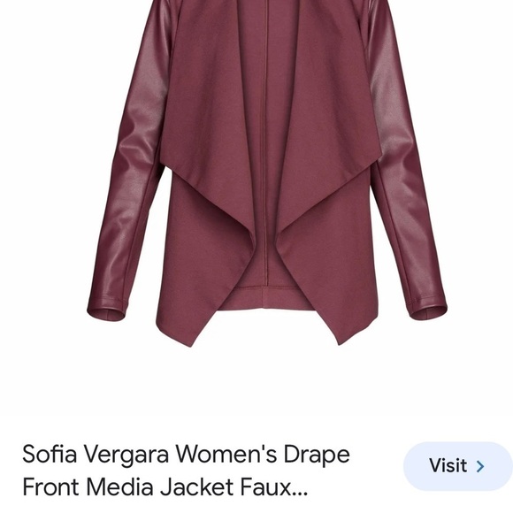 SOFIA VERGARA blazer,women med,front drape media jacket , faux leather sleeves - Picture 4 of 16